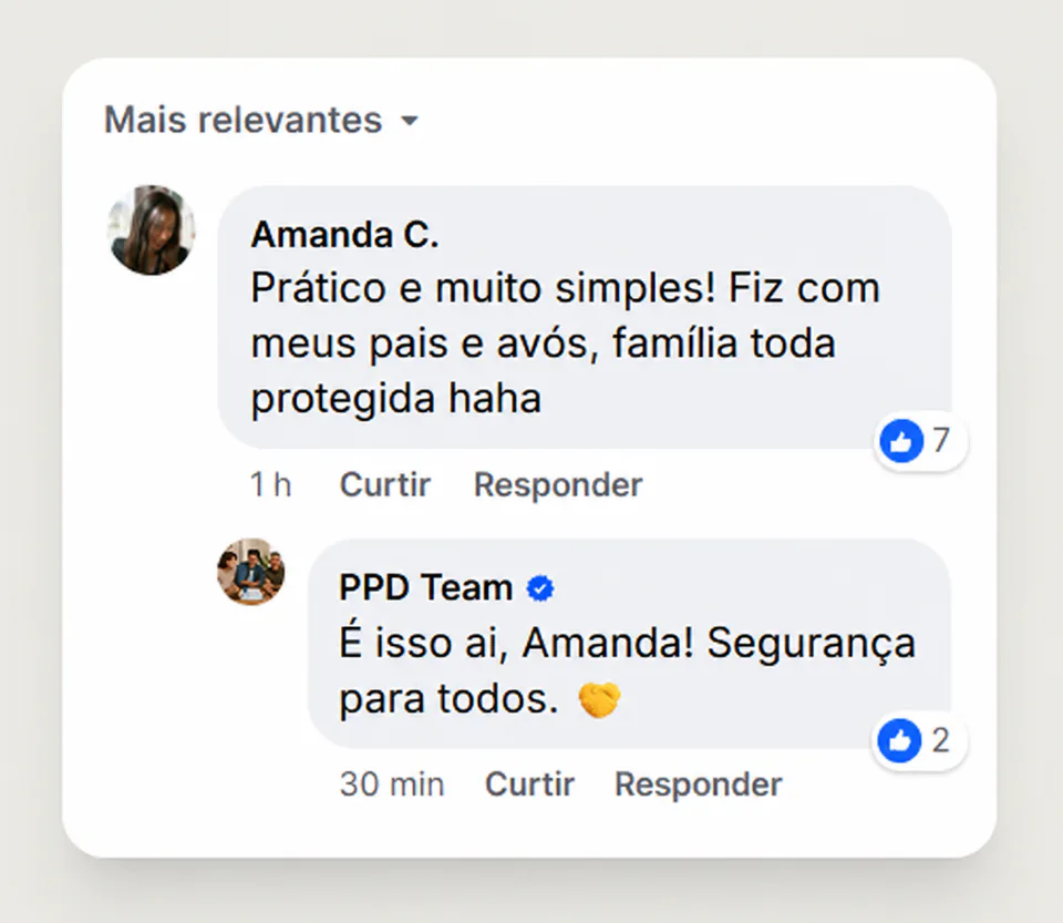 Captura de tela de depoimento publicado no Facebook