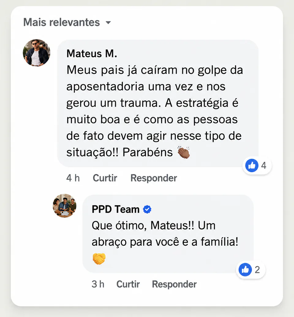 Captura de tela de depoimento publicado no Facebook